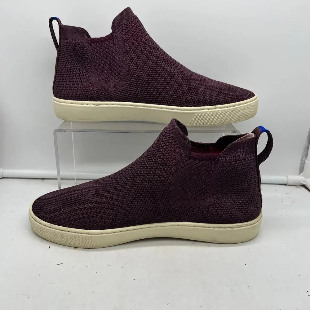 Rothy's Shoes Womens 9 The Chelsea Boot Bootie Ankle Knit Pull on Purple